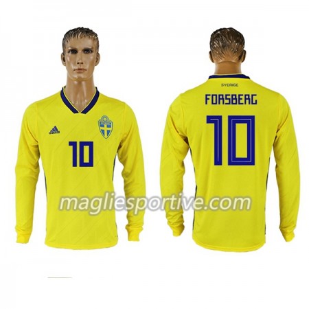 Completo Calcio Svezia Forsberg 10 Divisa Prima Mondiali 2018 ML